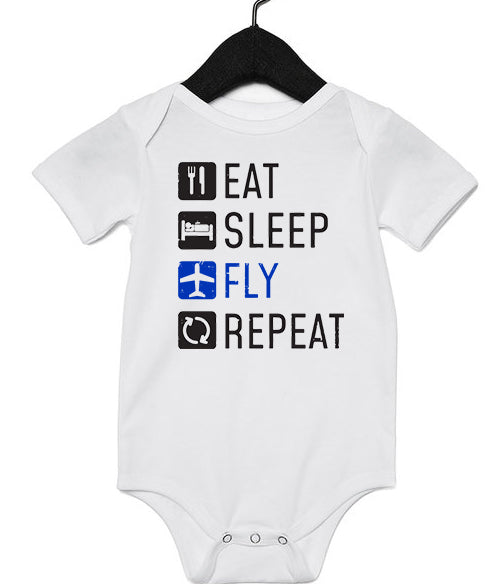 "Eat Sleep Fly Repeat" Infant Onesie