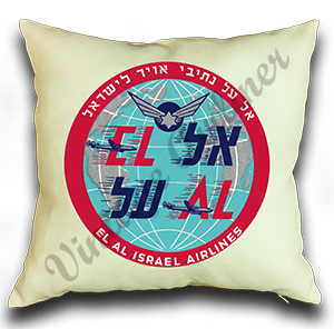 El Al Airlines Vintage Bag Sticker Linen Pillow Case Cover