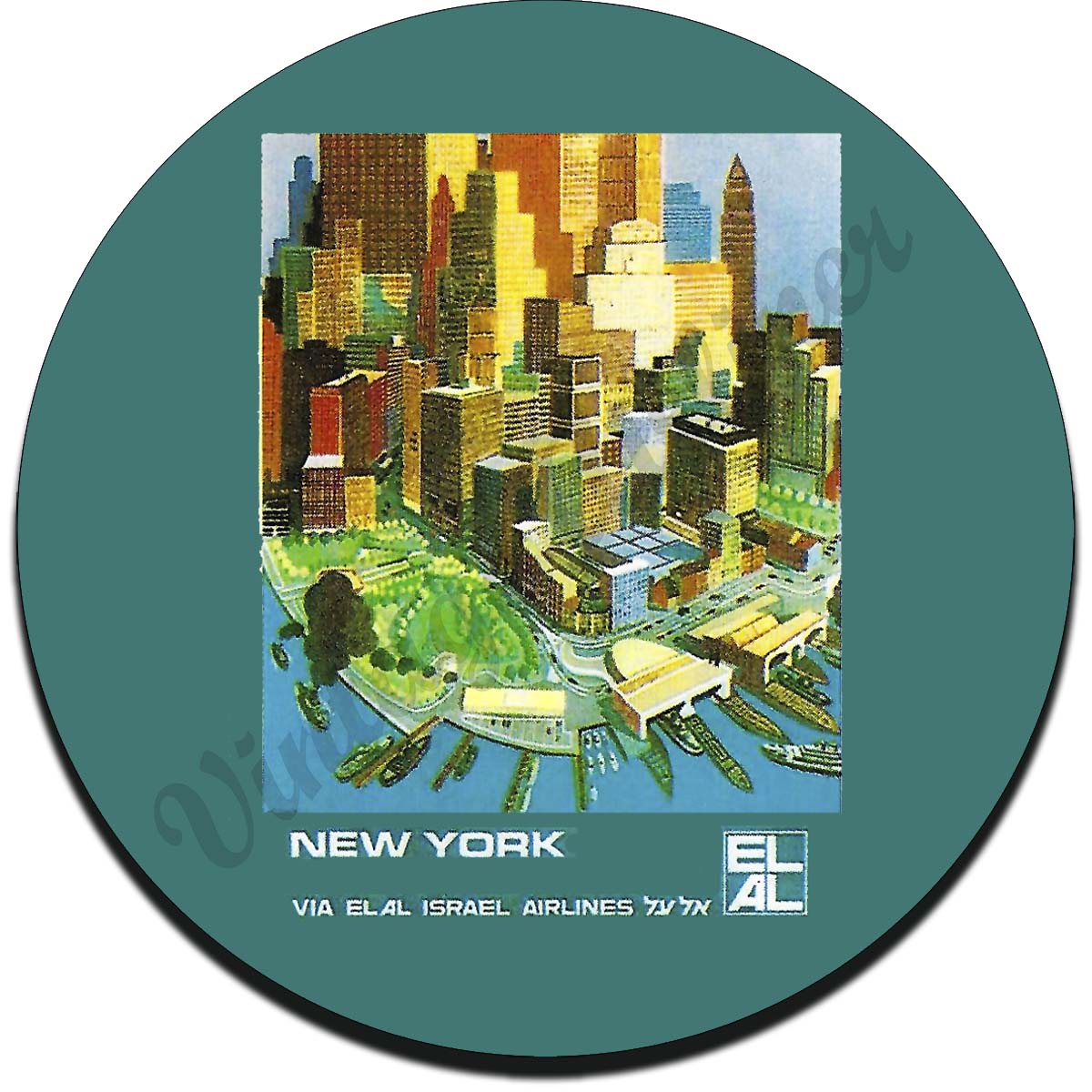 Elal Israel Airlines - New York - Sandstone Coaster
