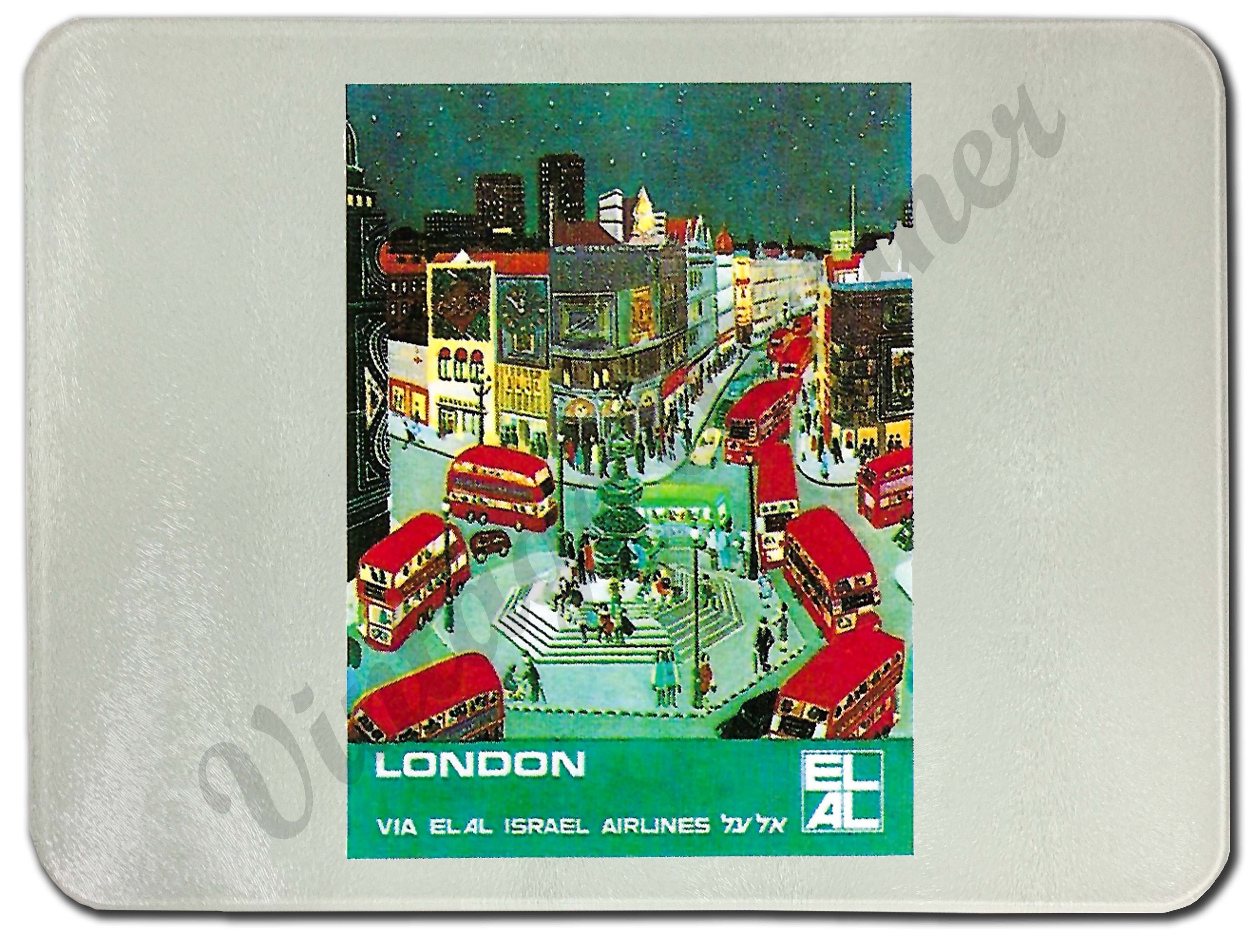 Elal Israel Airlines - London - Glass Cutting Board
