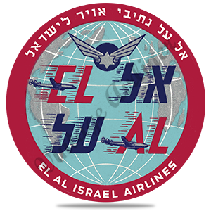 El Al Vintage Bag Sticker Round Sandstone Coaster