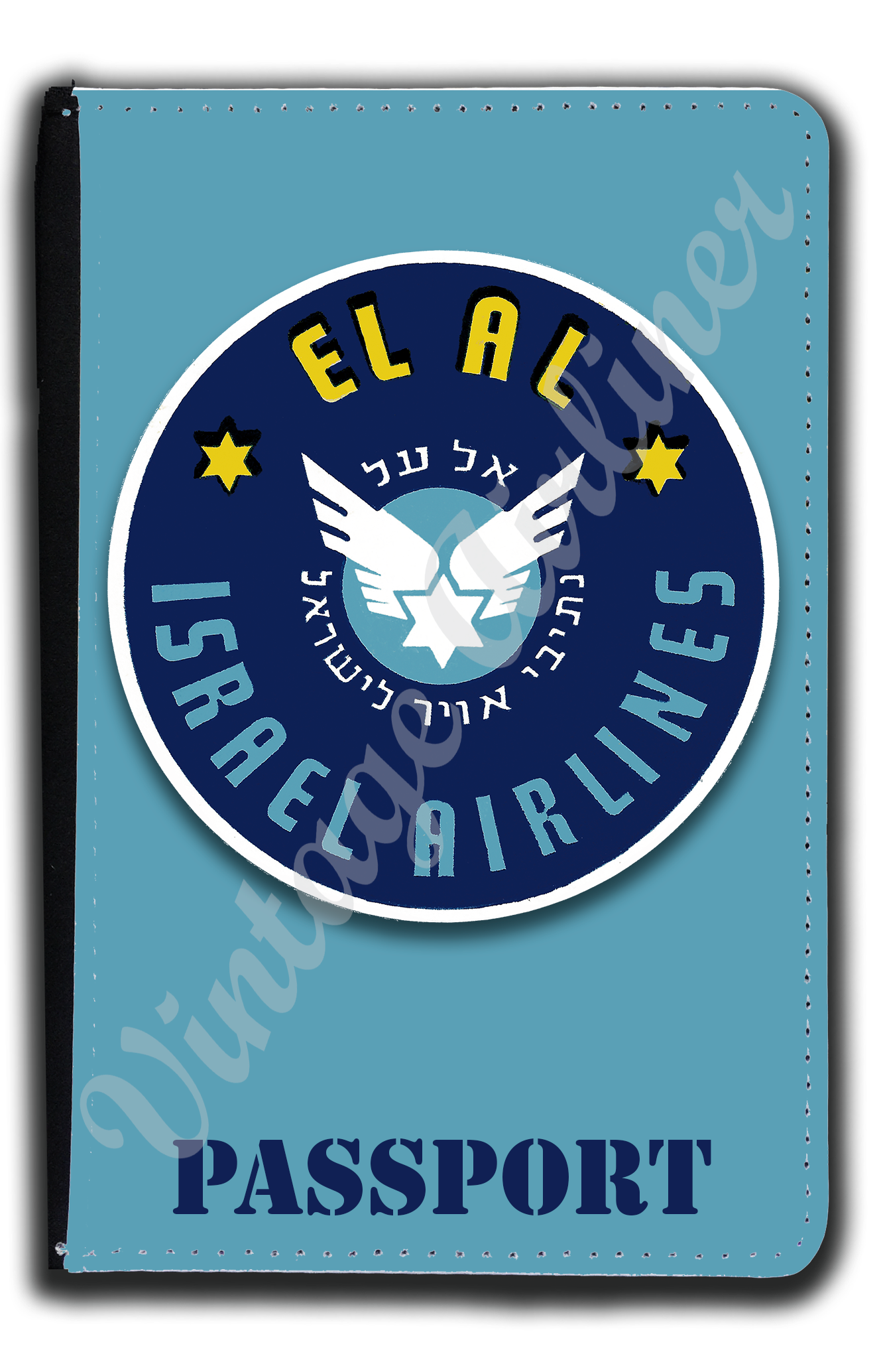 El Al Airlines Vintage 1950's Bag Sticker Passport Case