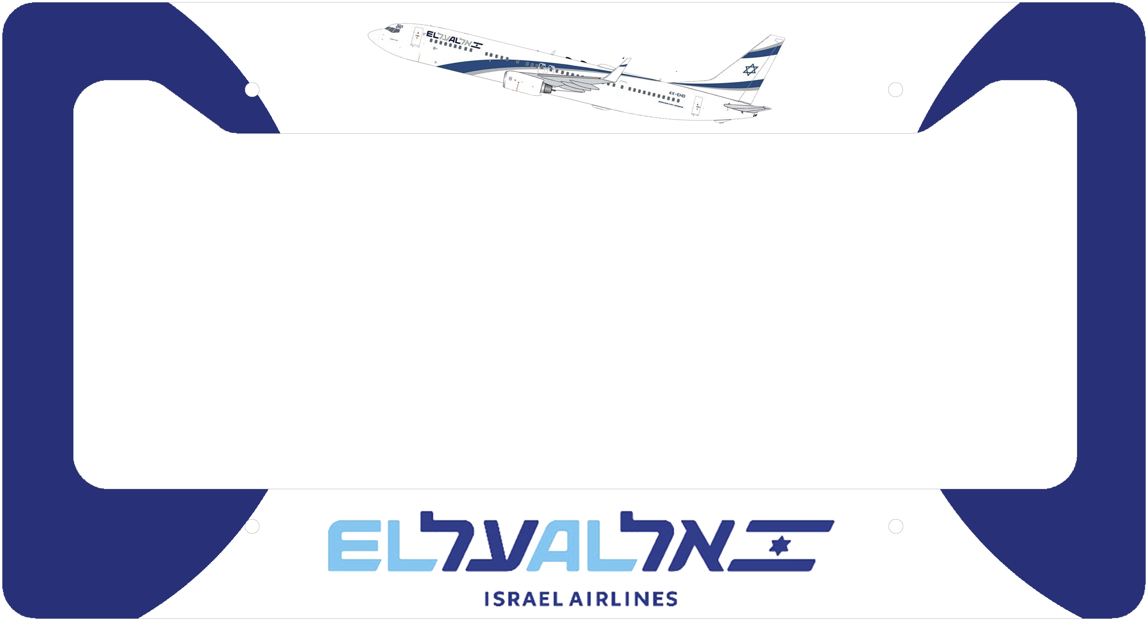 El Al Airlines Livery - License Plate Thick Frame