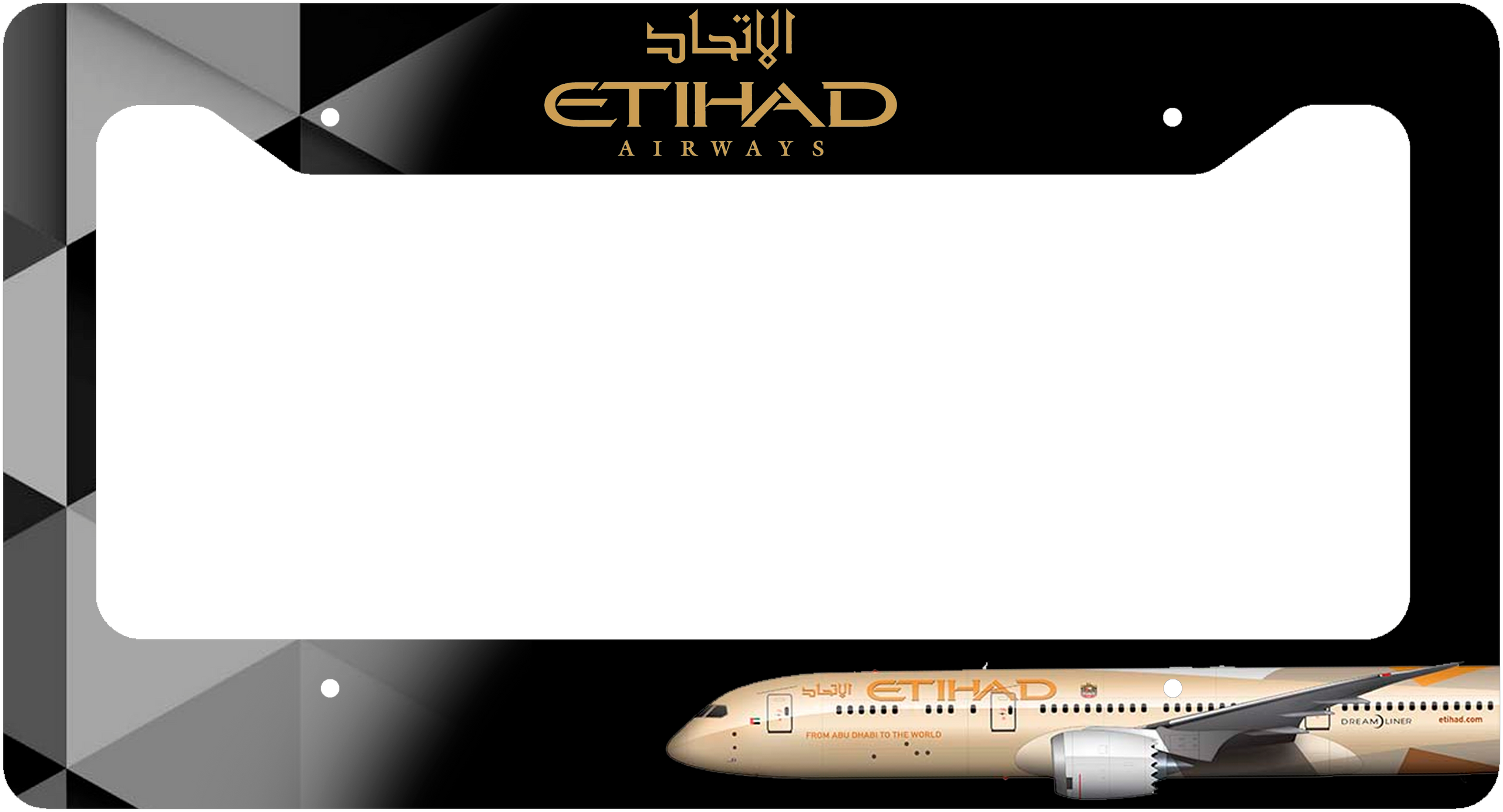 Etihad Airlines Colors - License Plate Thick Frame