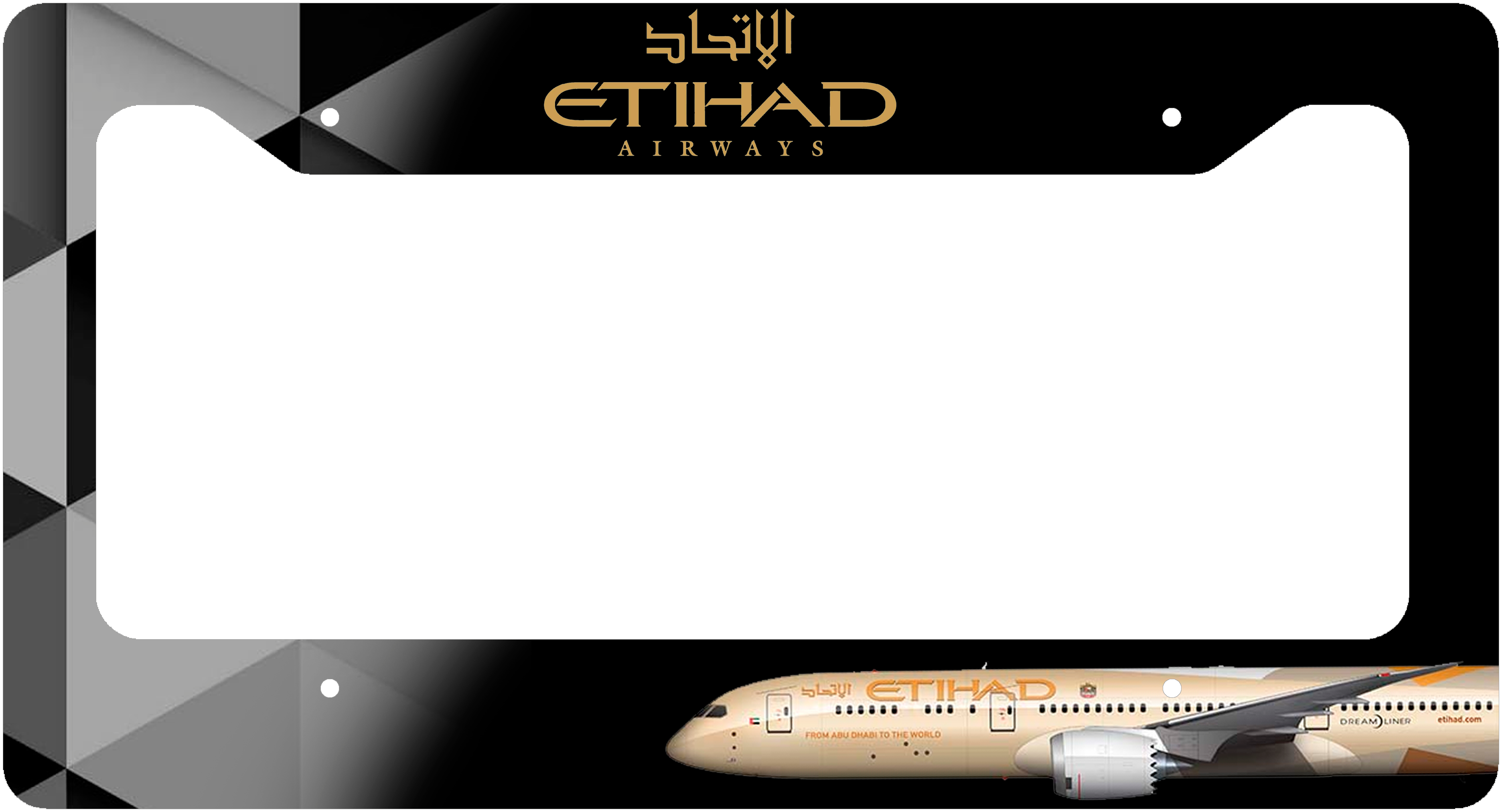 Etihad Airlines Colors - License Plate Thick Frame