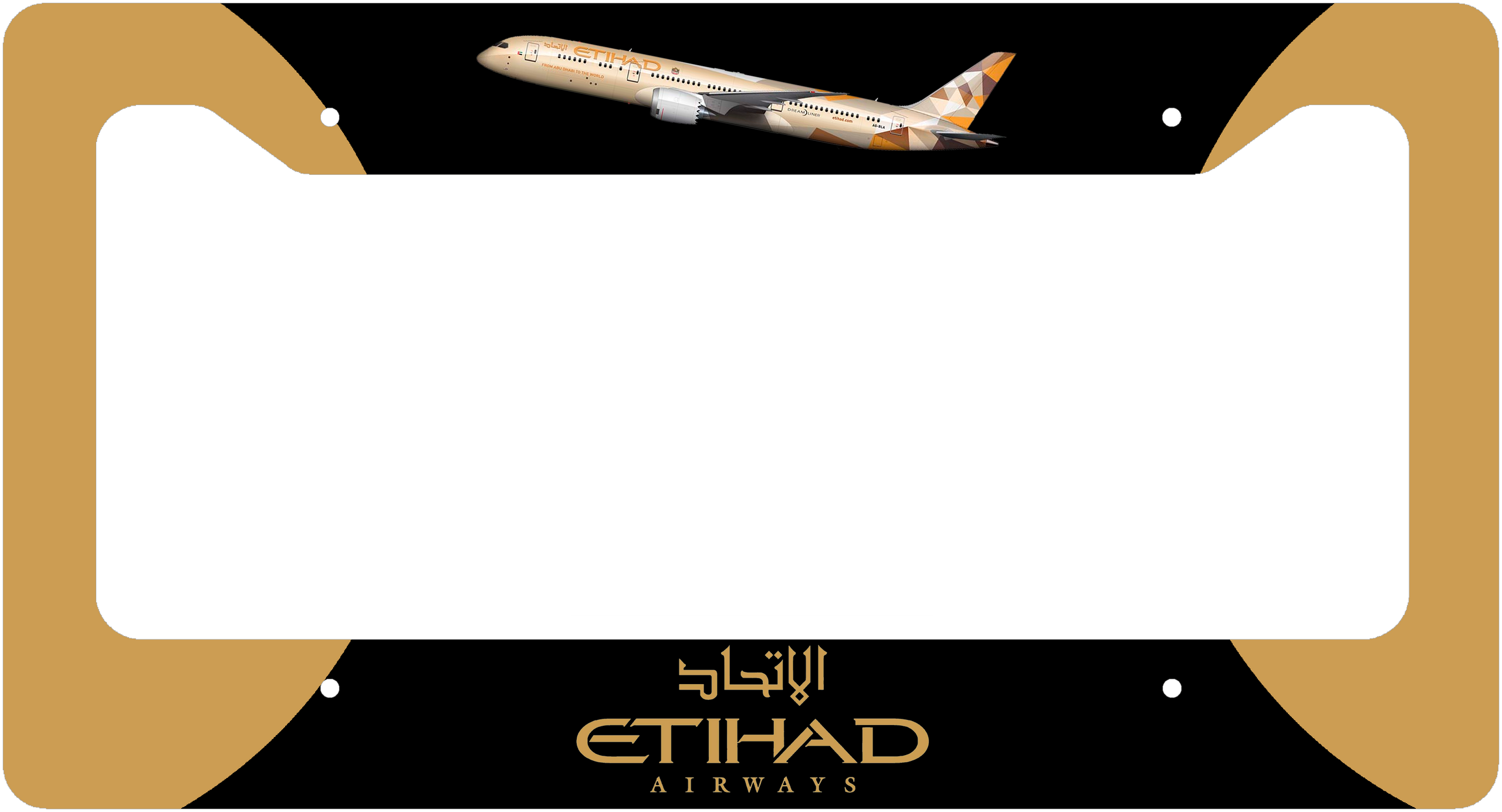 Etihad Airlines Livery - License Plate Thick Frame