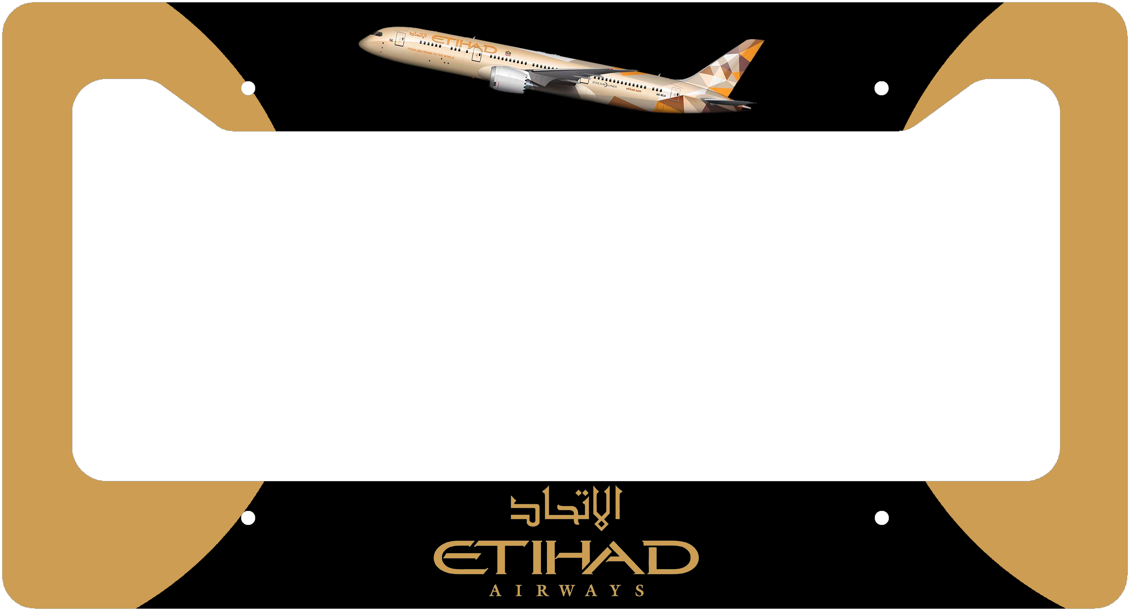 Etihad Airlines Livery - License Plate Thick Frame
