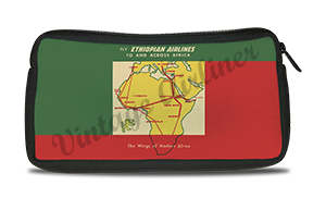 Ethiopian Airlines 1960's Vintage Bag Sticker Travel Pouch