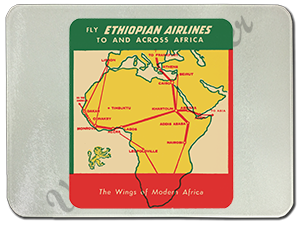 Ethiopian Airlines Vintage Bag Sticker Glass Cutting Board