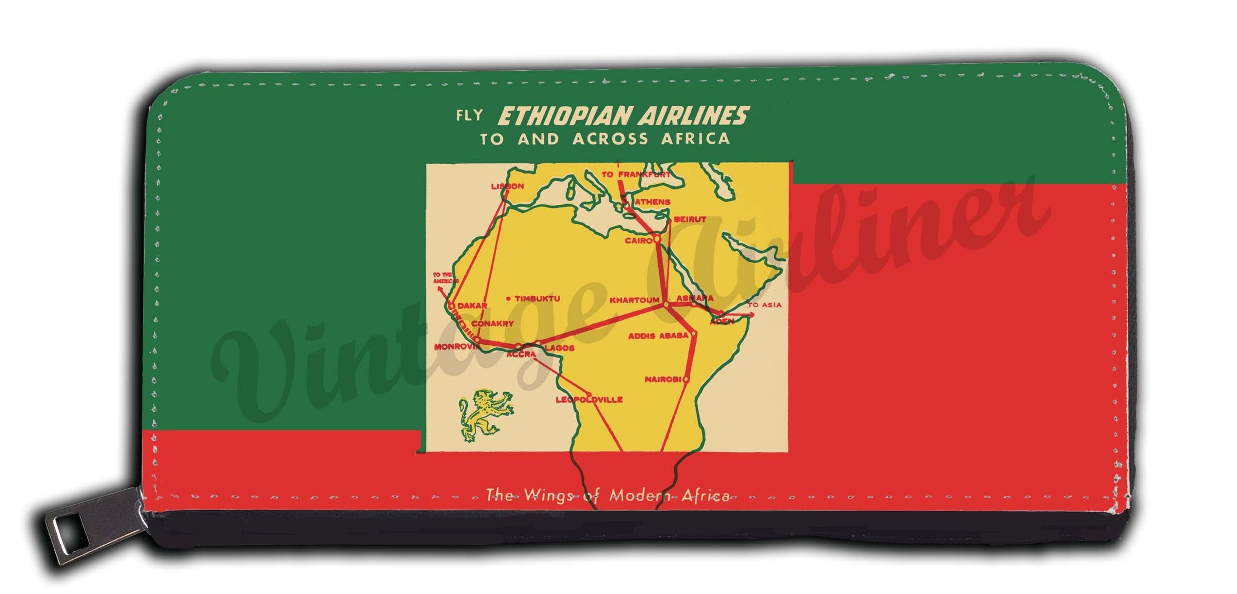 Ethiopian Airlines 1960's Vintage Bag Sticker Wallet