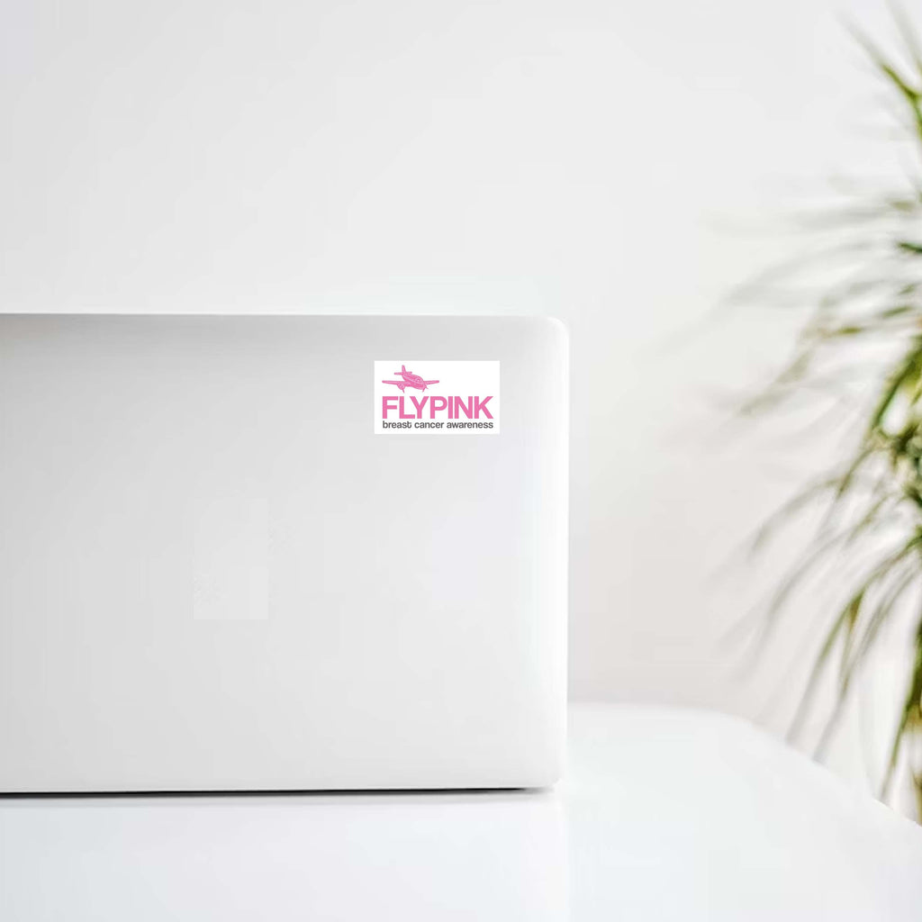 Fly Pink w/ Plane Breast Cancer Awareness Decal Stickers