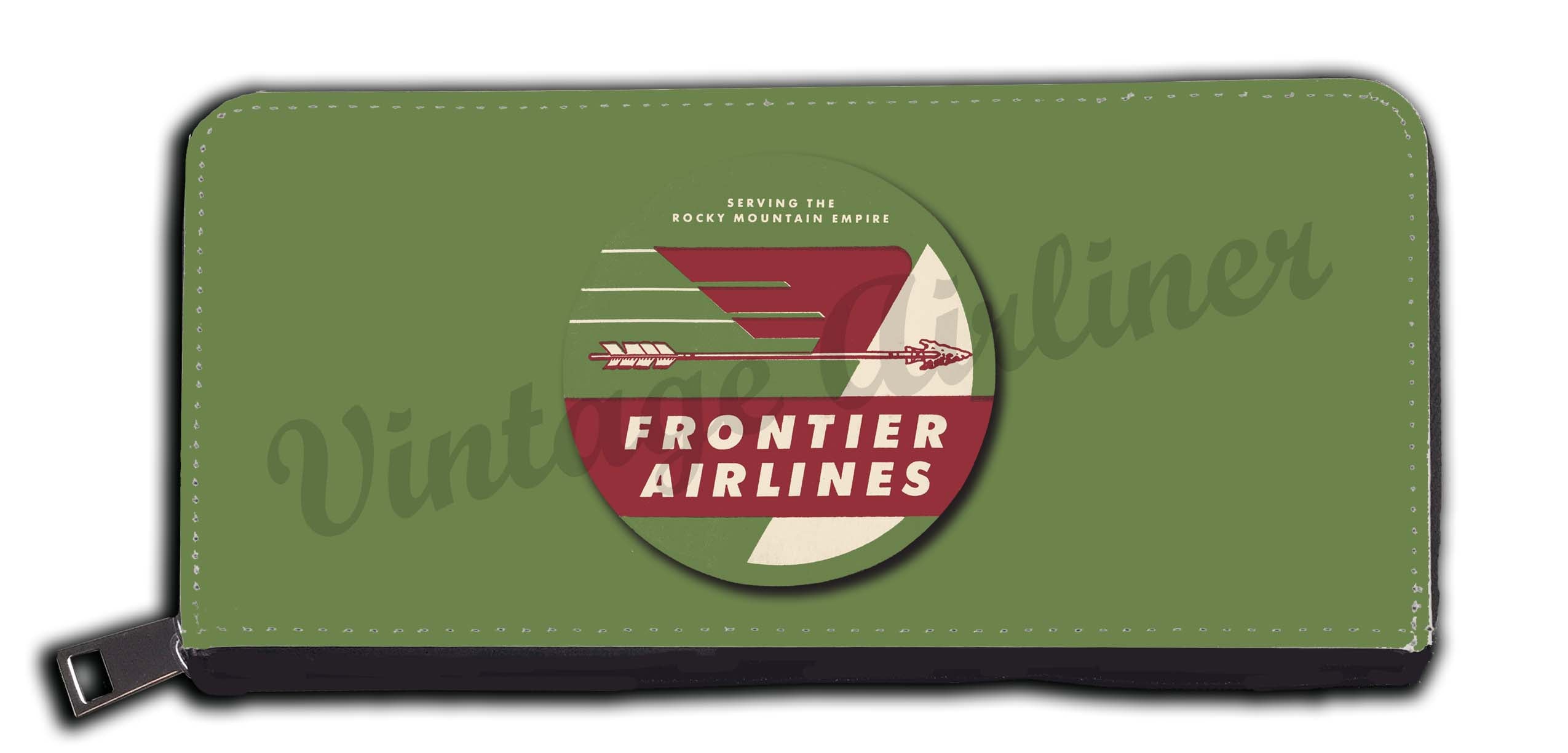 Frontier Airlines 1950's Vintage Bag Sticker Wallet