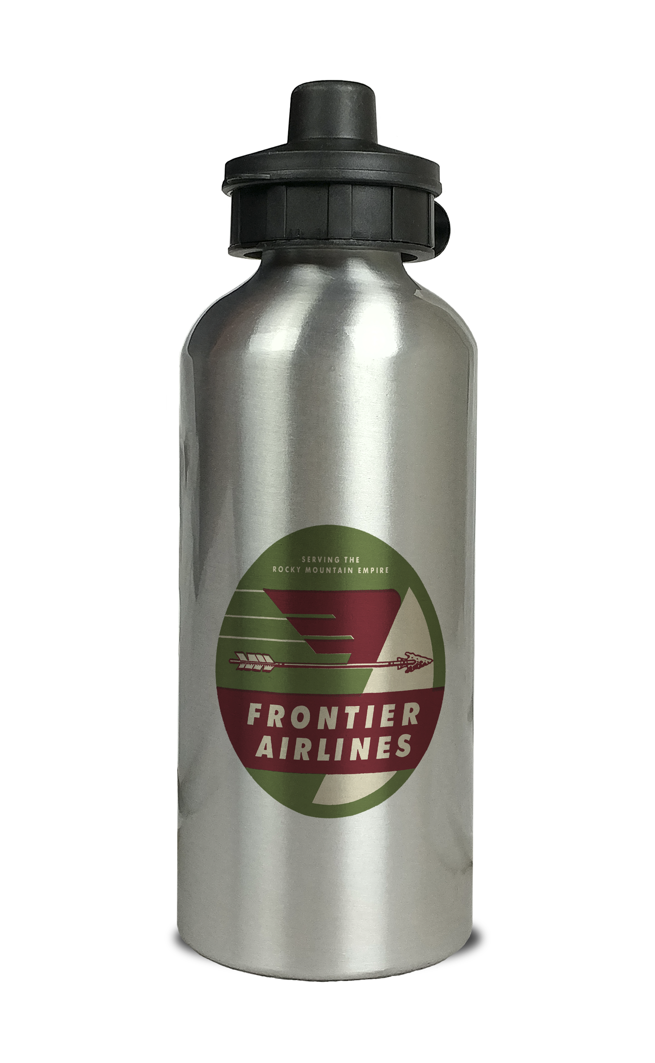Frontier Airlines 1950's Vintage Aluminum Water Bottle