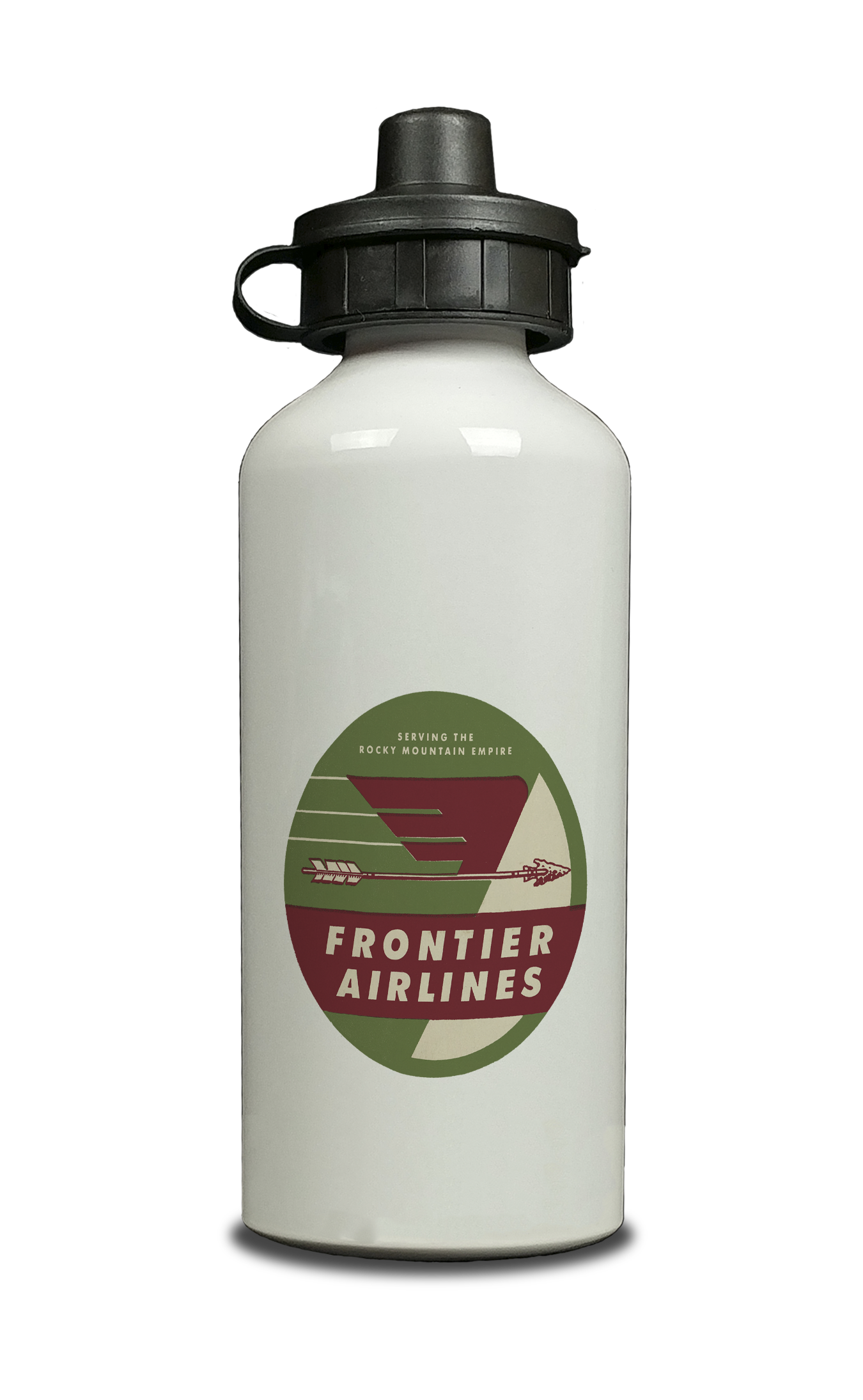Frontier Airlines 1950's Vintage Aluminum Water Bottle