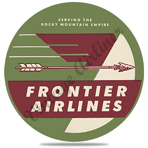 Frontier Airlines Green Arrow Logo Round Sandstone Coaster