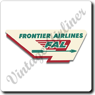 Frontier Airlines 1950's Logo Square Sandstone Coaster