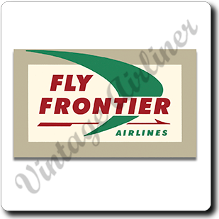 Frontier Airlines 1960's Logo Square Sandstone Coaster