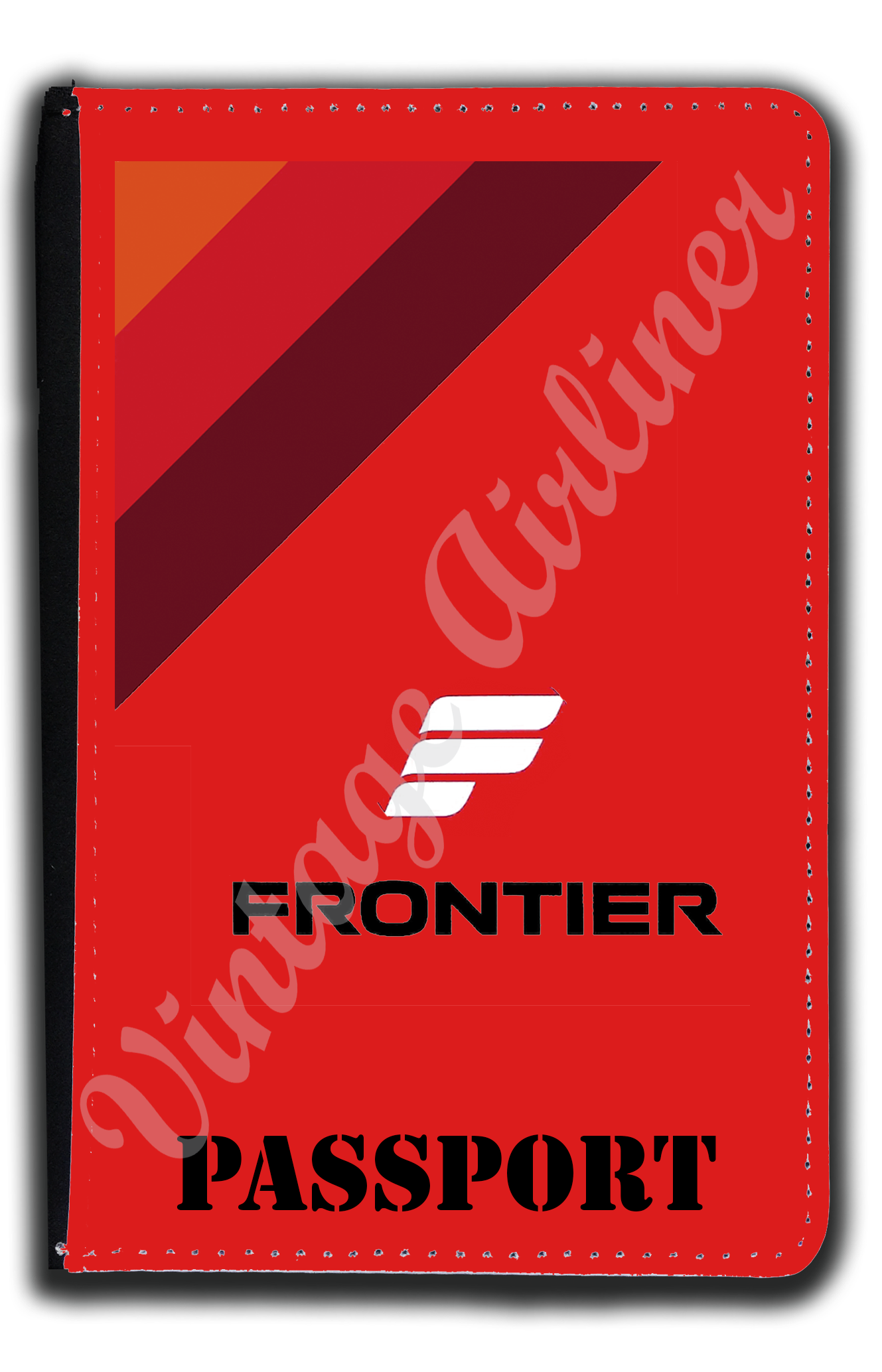 Frontier Airlines 1970's Logo Red Passport Case