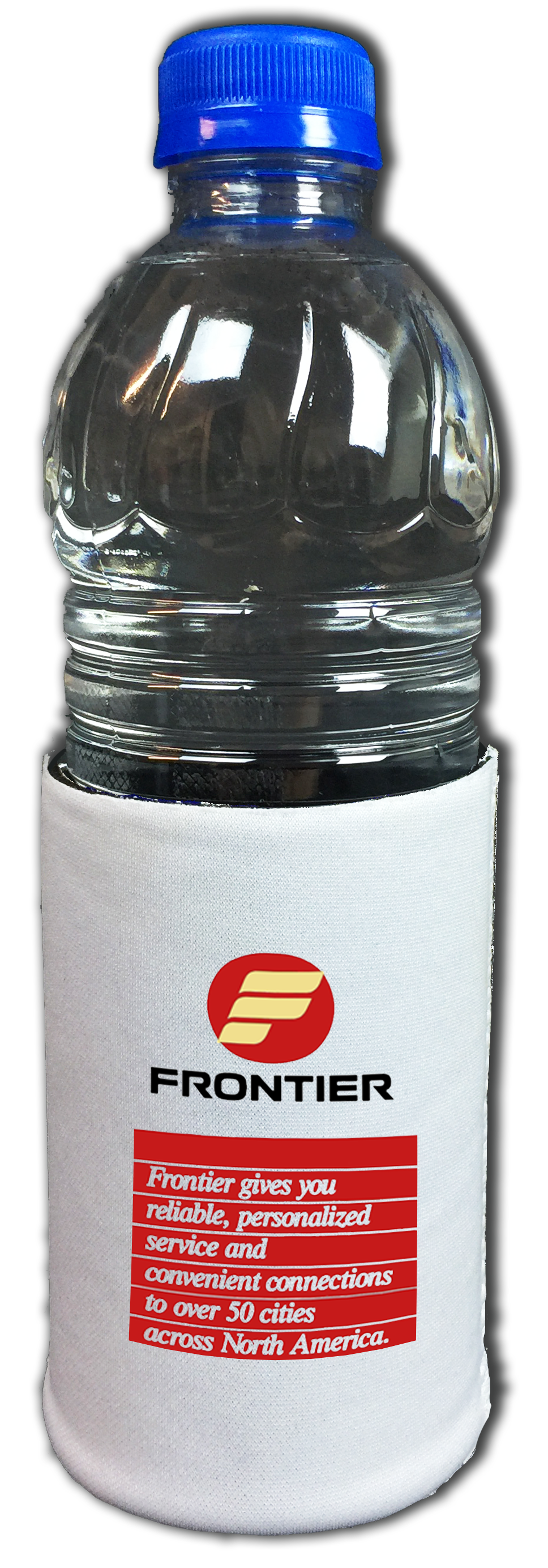 Frontier Airlines 1980's Timetable Cover Bag Sticker Beverage Wrap