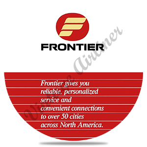 Frontier Airlines 1980's Timetable Cover Round Sandstone Coaster