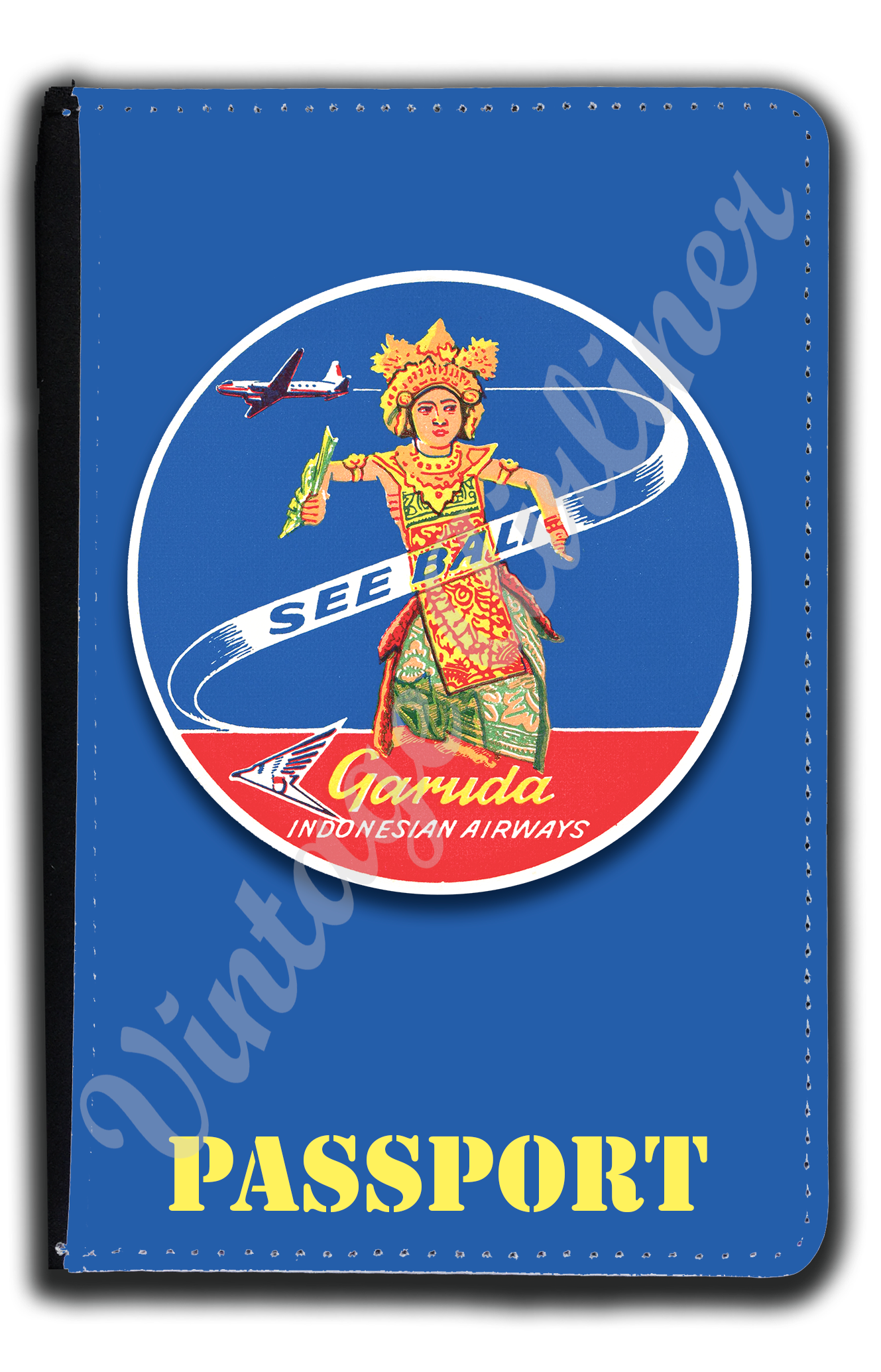 Garuda Indonesian Airlines Bali Bag Sticker Passport Case