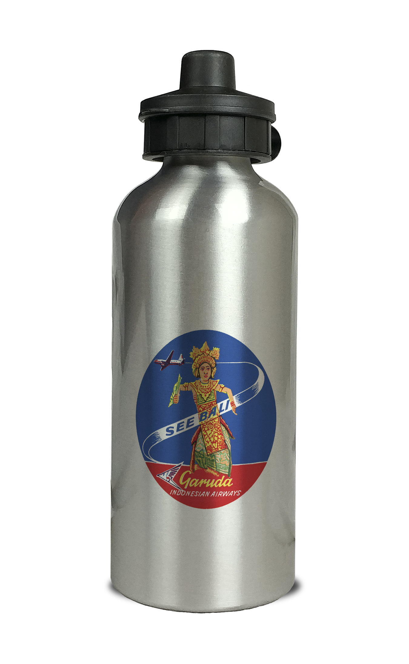 Garuda Indonesia Airlines Bali Vintage Cover Aluminum Water Bottle