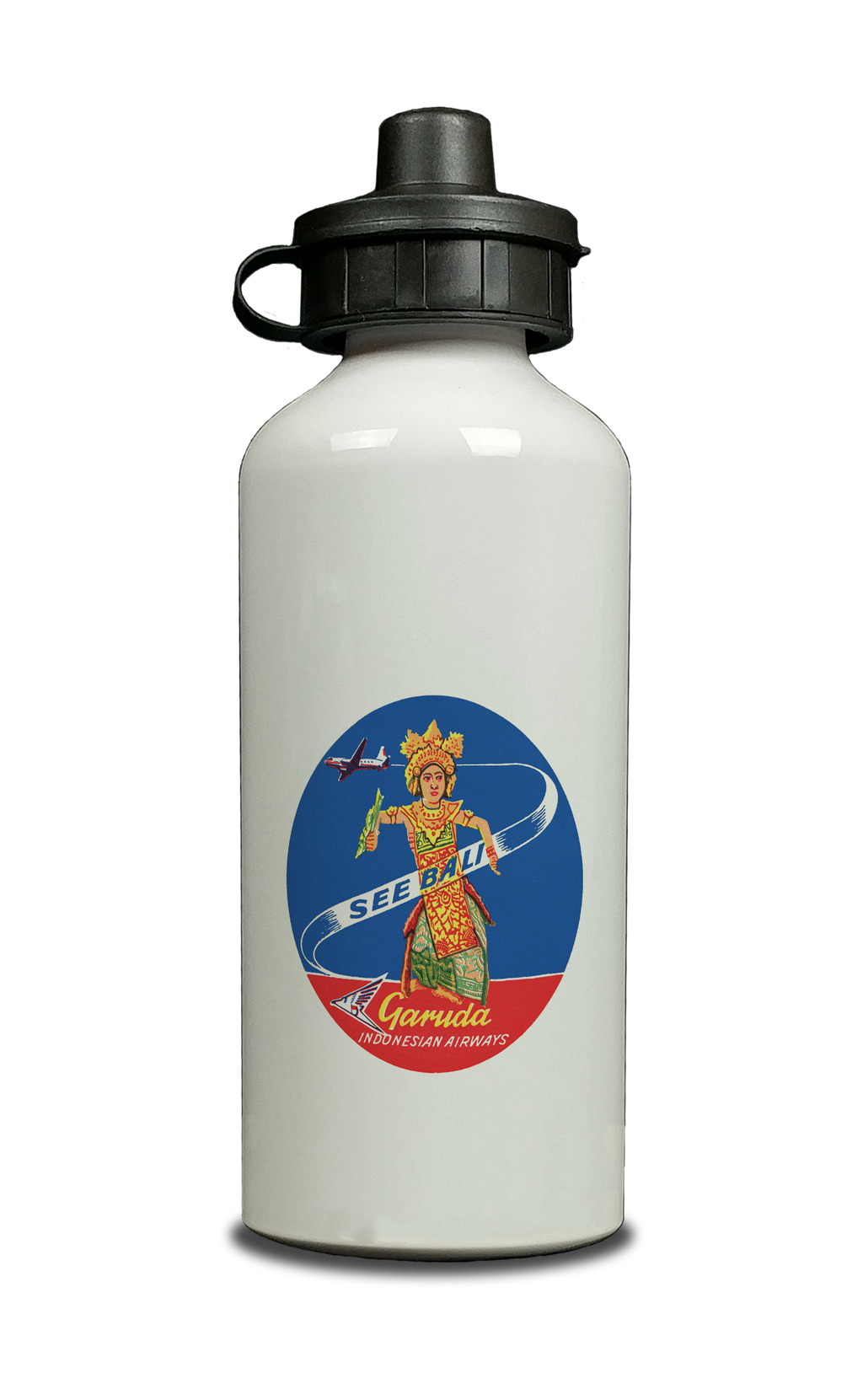 Garuda Indonesia Airlines Bali Vintage Cover Aluminum Water Bottle
