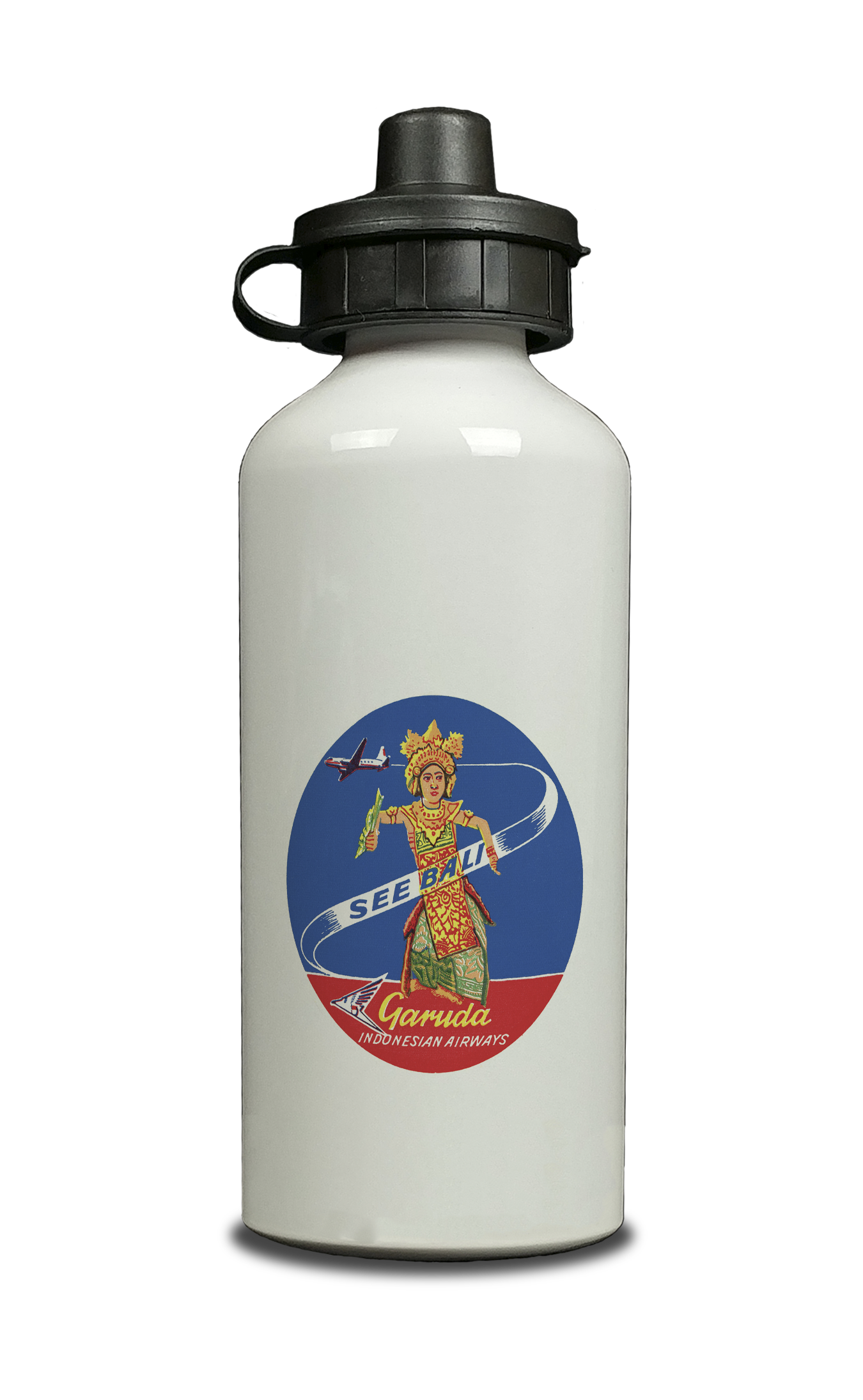 Garuda Indonesia Airlines Bali Vintage Cover Aluminum Water Bottle