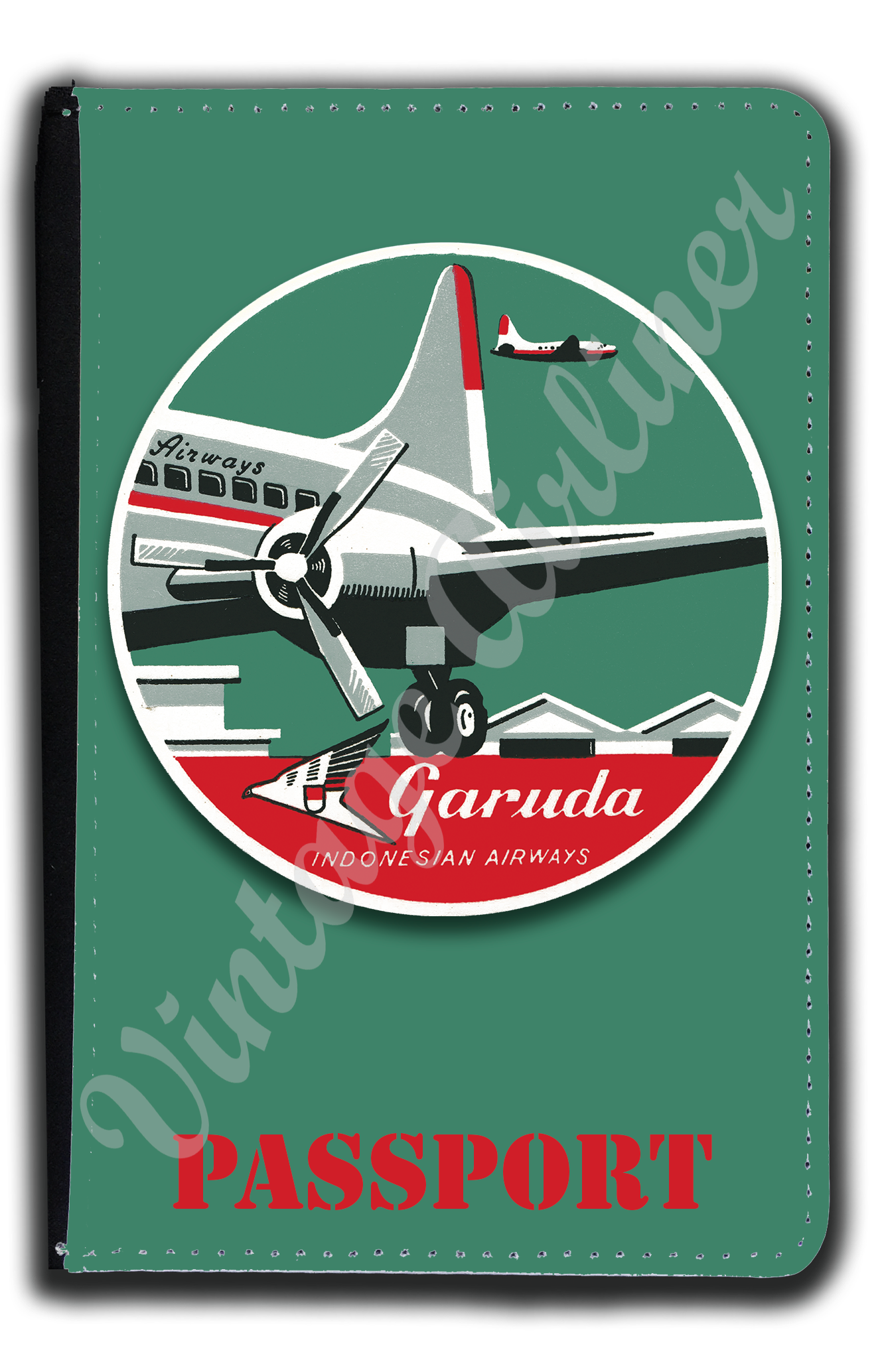 Garuda Indonesian Airlines 1950's Bag Sticker Passport Case