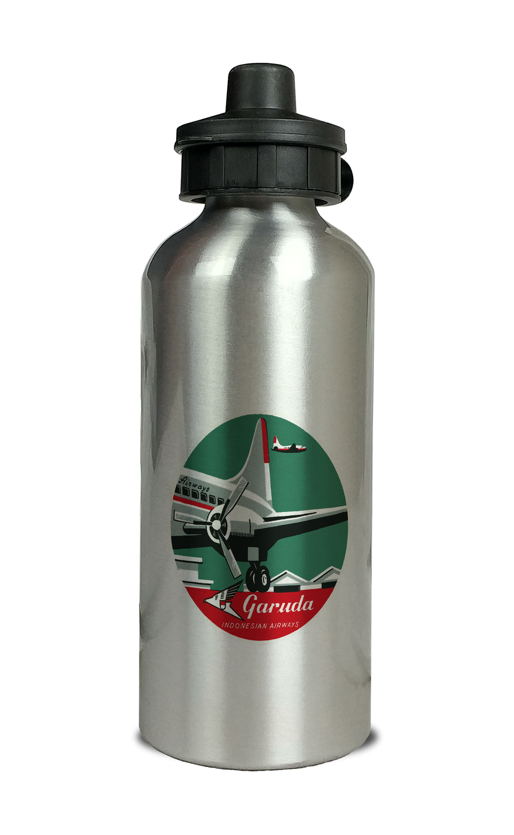 Garuda Indonesia Airlines 1950's Vintage Aluminum Water Bottle
