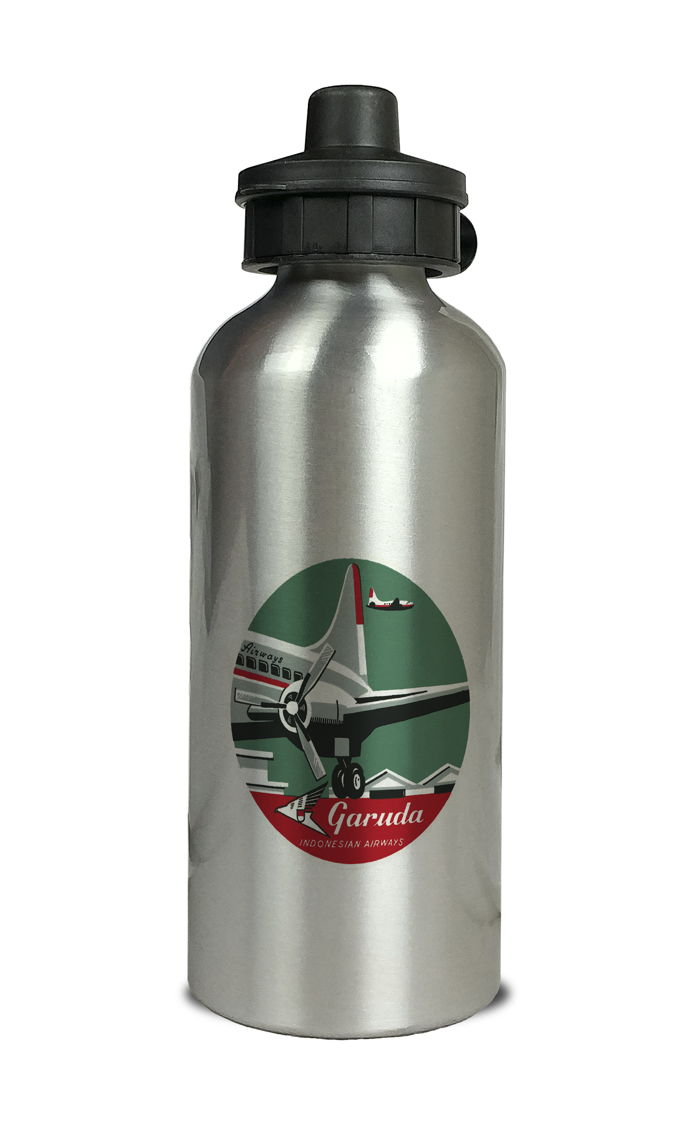 Garuda Indonesia Airlines 1950's Vintage Aluminum Water Bottle