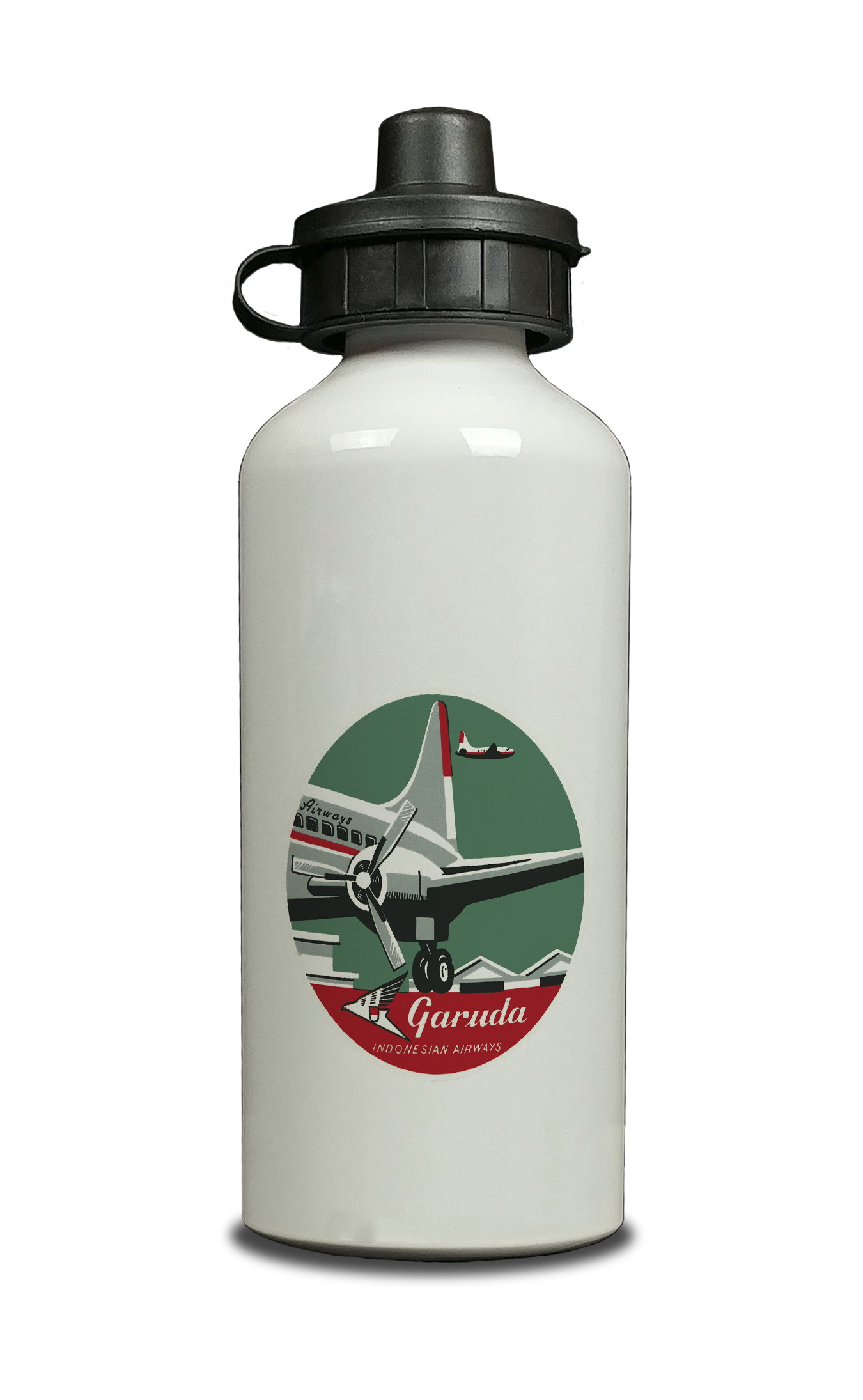 Garuda Indonesia Airlines 1950's Vintage Aluminum Water Bottle
