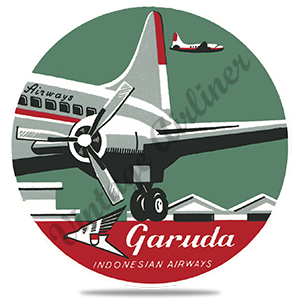 Garuda Indonesia Airlines 1950's Vintage Round Sandstone Coaster