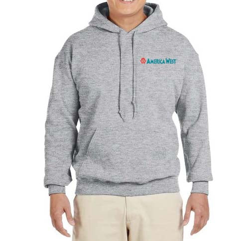 America West First Logo Hooded Sweatshirt Embroidered