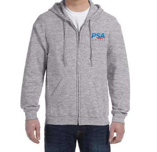 New PSA Logo Zipped Hooded Sweatshirt Embroidered
