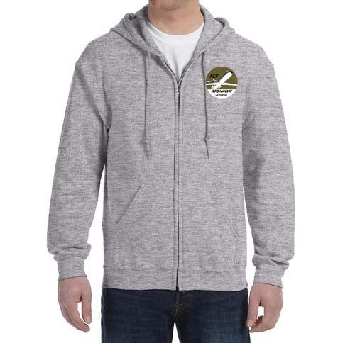 Mohawk Airlines Zipped Hooded Sweatshirt Embroidered