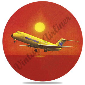 Hughes Airwest DC-9 Round Sandstone Coaster