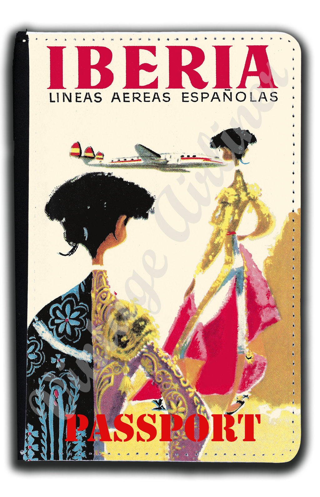 Iberia Airlines 1950's Matador Bag Sticker Passport Case