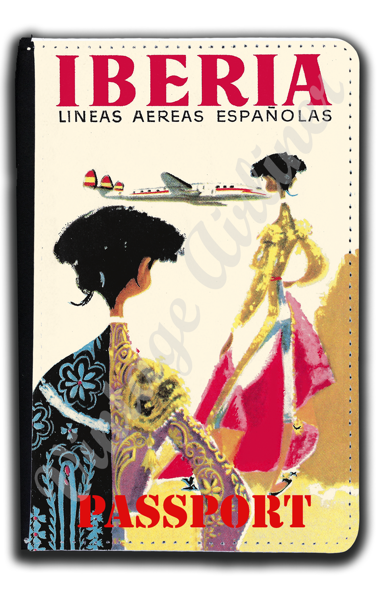 Iberia Airlines 1950's Matador Bag Sticker Passport Case