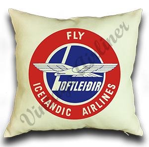 Icelandic Airlines Logo Linen Pillow Case Cover
