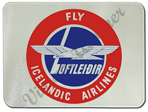 Icelandic Airlines Logo Glass Cutting Board