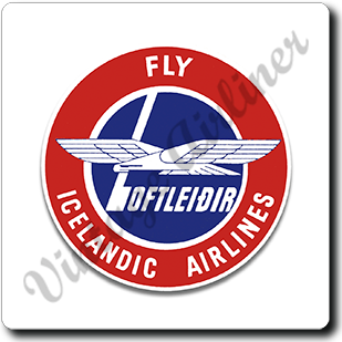 Icelandic Airlines Logo Square Sandstone Coaster