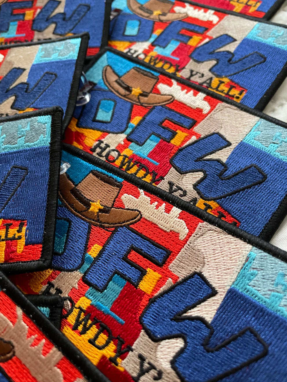 Howdy Y'ALL - DFW - Embroidered Bag Tag