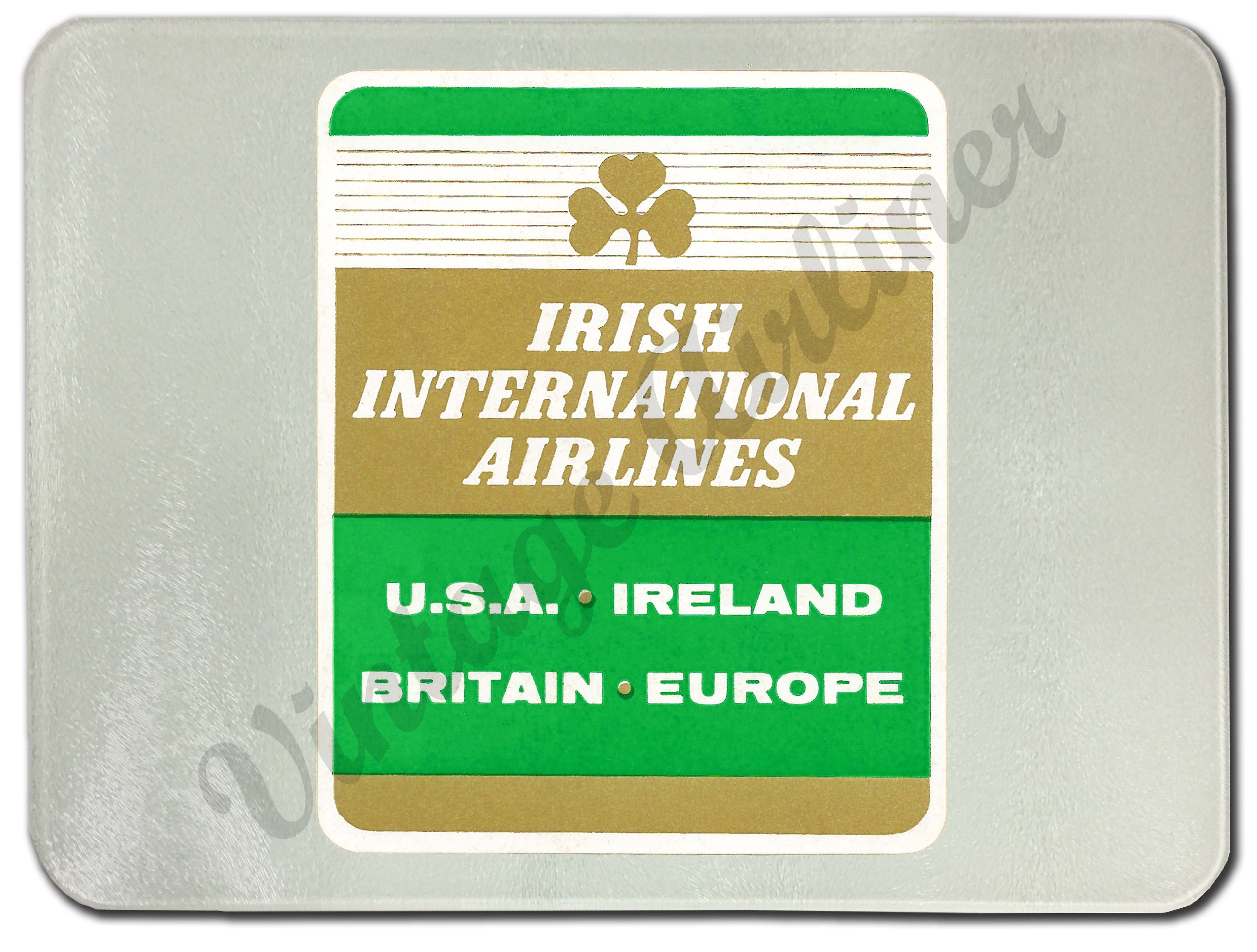 Aer Lingus Irish International Airlines Glass Cutting Board