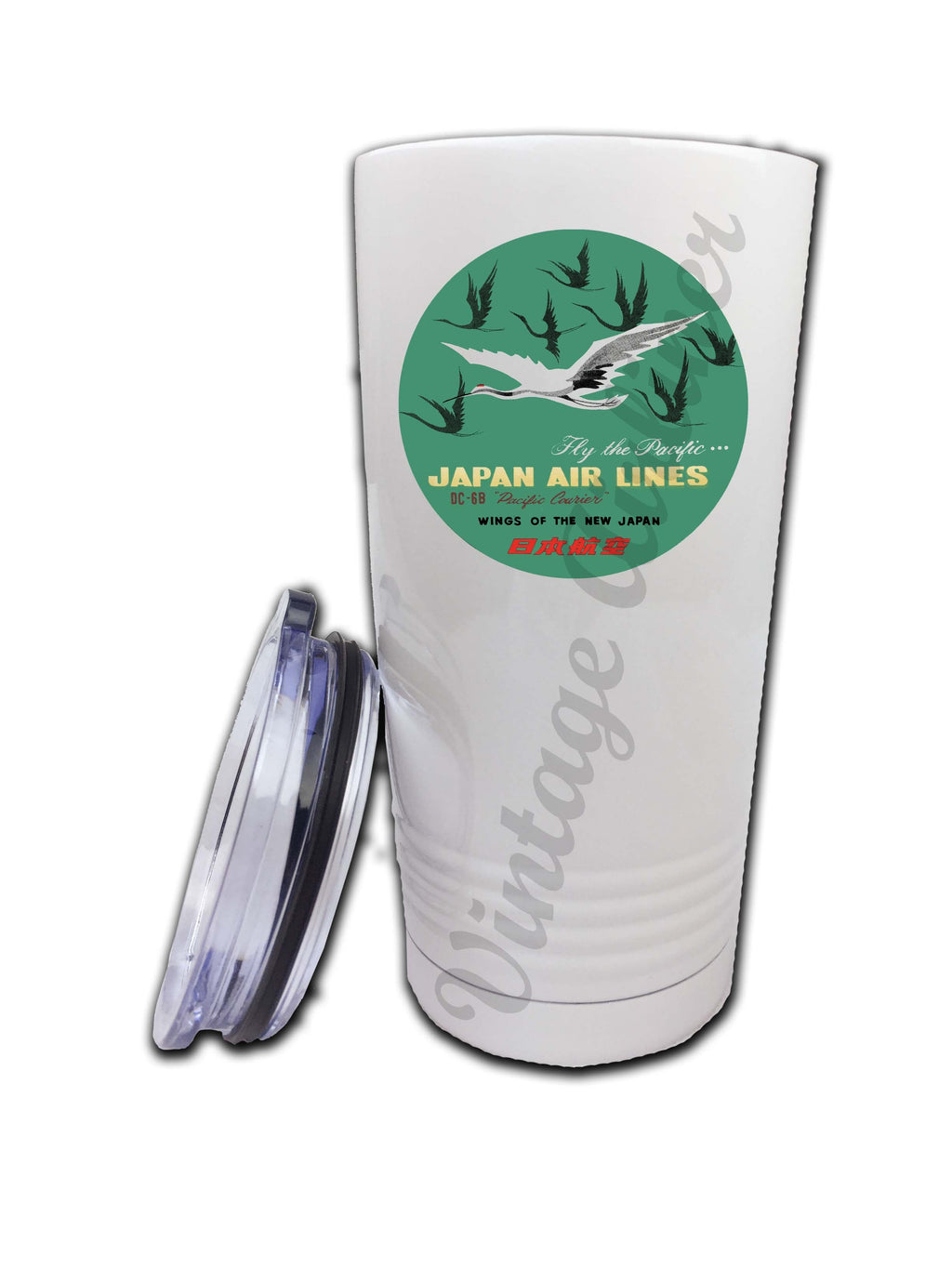 Japan Airlines 1960's Vintage Bag Sticker Tumbler