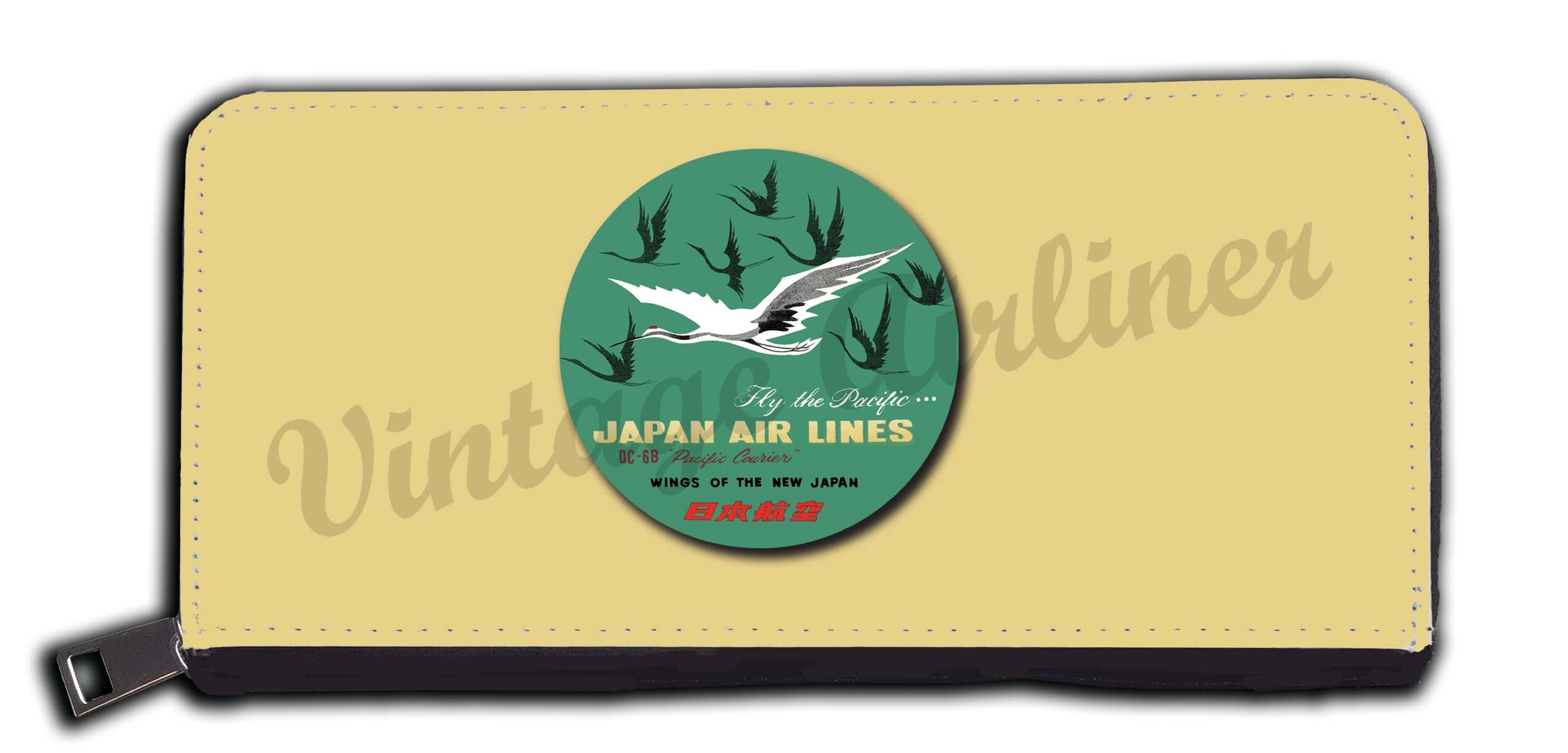 Japan Airlines 1960's Vintage Bag Sticker Wallet