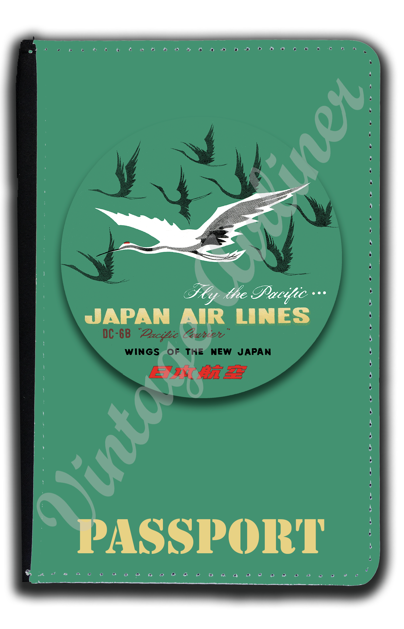 Japan Airlines 1960's Vintage Bag Sticker Passport Case