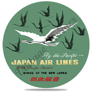 Japan Airlines 1960's Vintage Round Sandstone Coaster