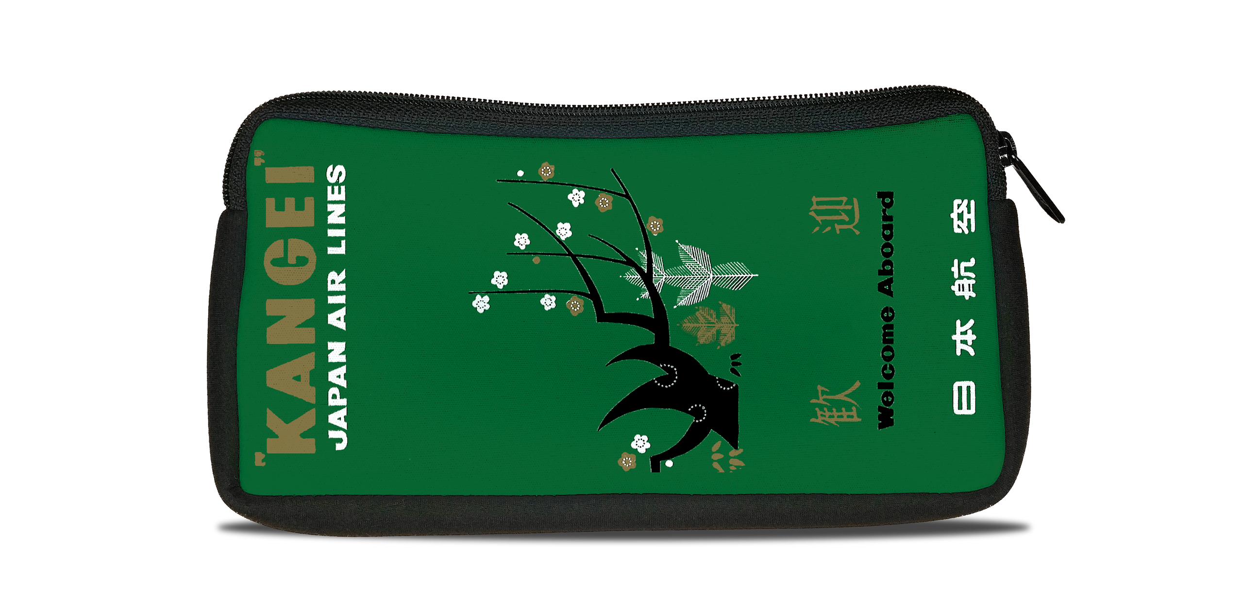 Japan Airlines 1960's Timetable Bag Sticker Travel Pouch