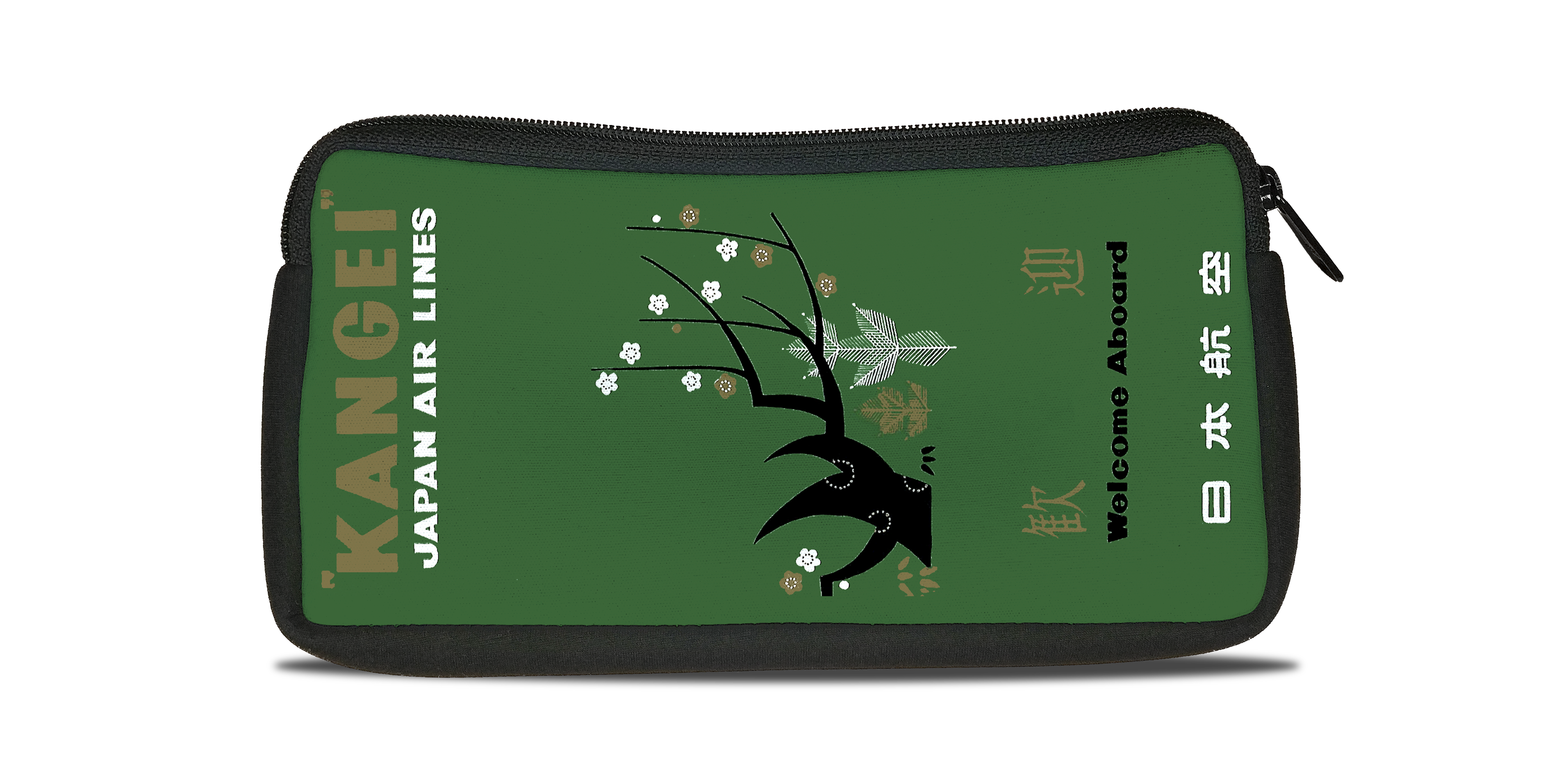 Japan Airlines 1960's Timetable Bag Sticker Travel Pouch